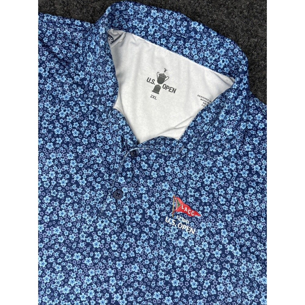 US Open Golf Polo Shirt  Men’s 2XL 2023 Floral AOP Los Angeles Country Club